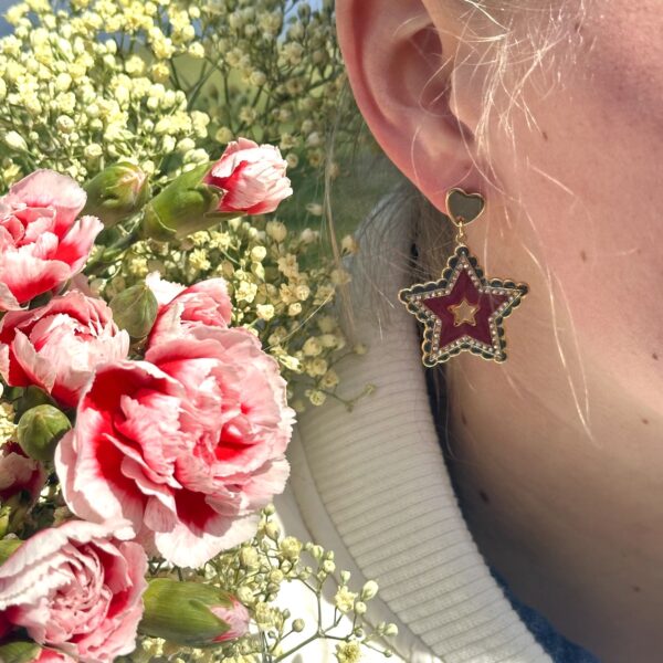 Pink Star earrings