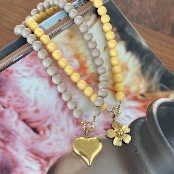 Yellow Beaded Necklace - Afbeelding 3