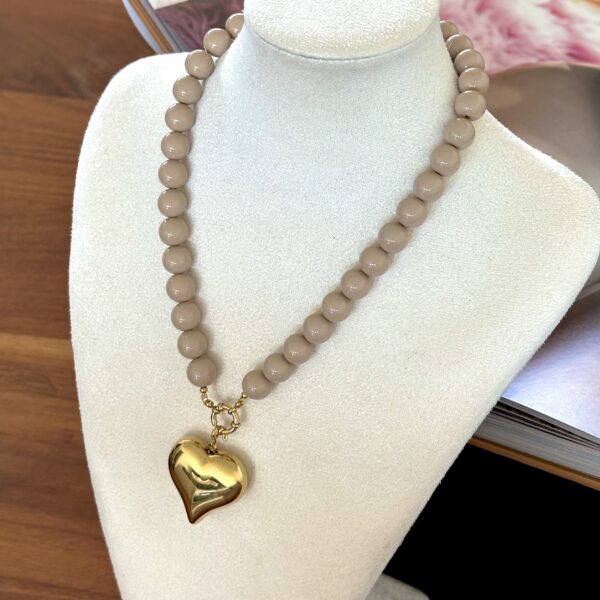 Beige Beaded Necklace - Afbeelding 2