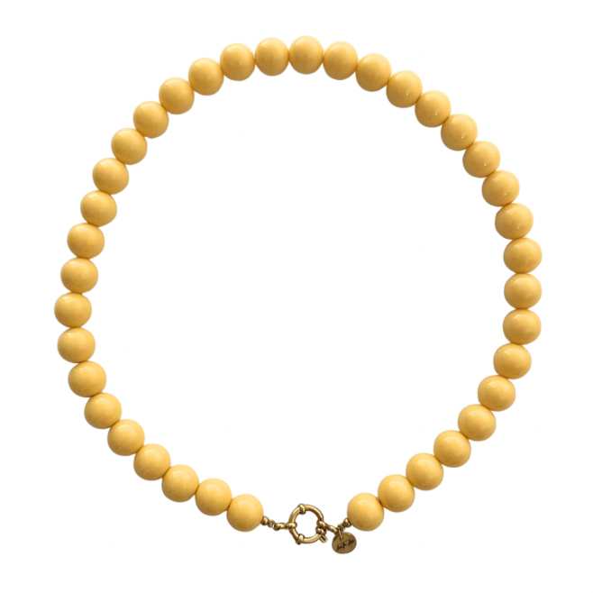 Yellow beaded necklace
