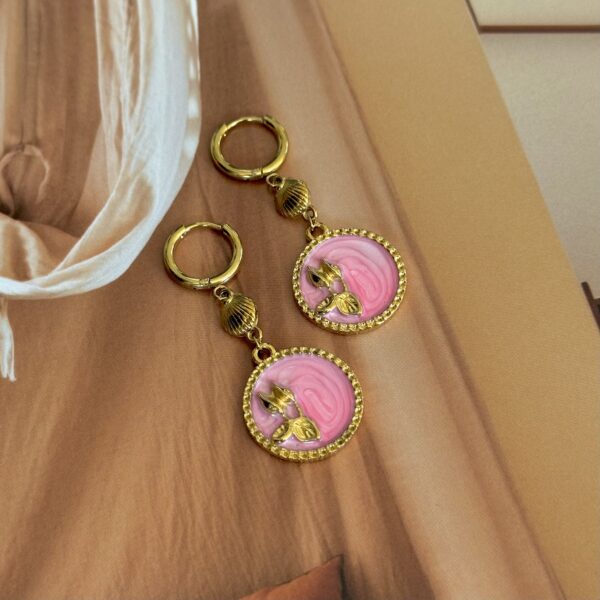 Pink sun earrings