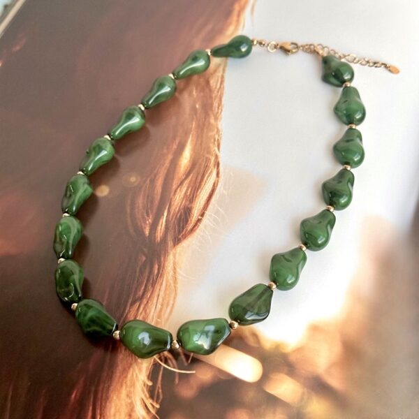 Green beaded necklace